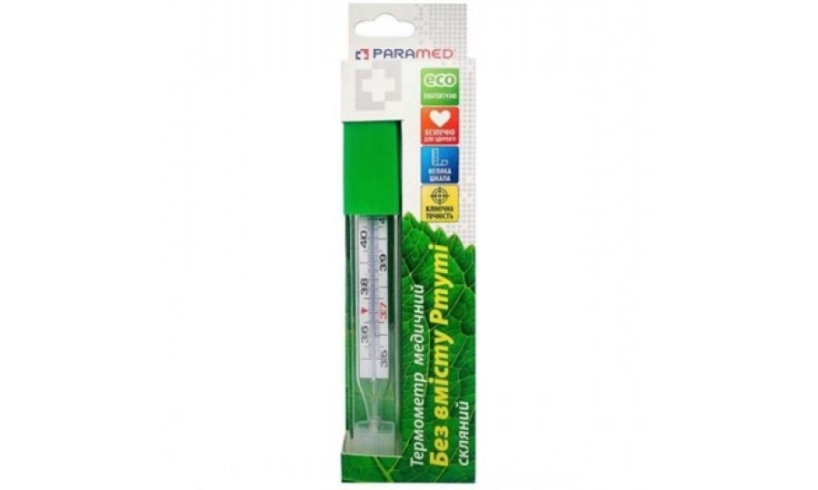 Термометр скляний безртутний Paramed