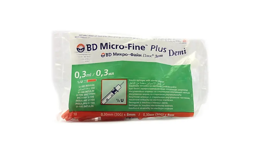 Шприц Мікро Файн Плюс Демі (Micro Fine+) Demi 0,3 мл U-100
