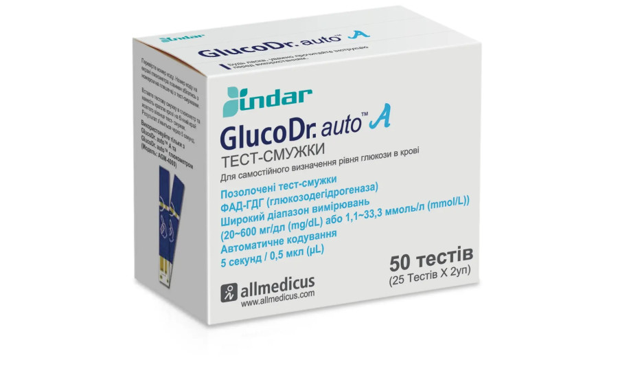 Тест-смужки GlucoDr auto A, 25 шт.