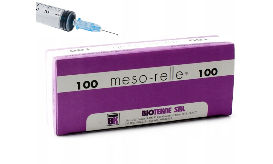 Голки для мезотерапії MESO-RELLE 0,26 x 4 31G x 1/6" M0131G04 сині (100 шт.)