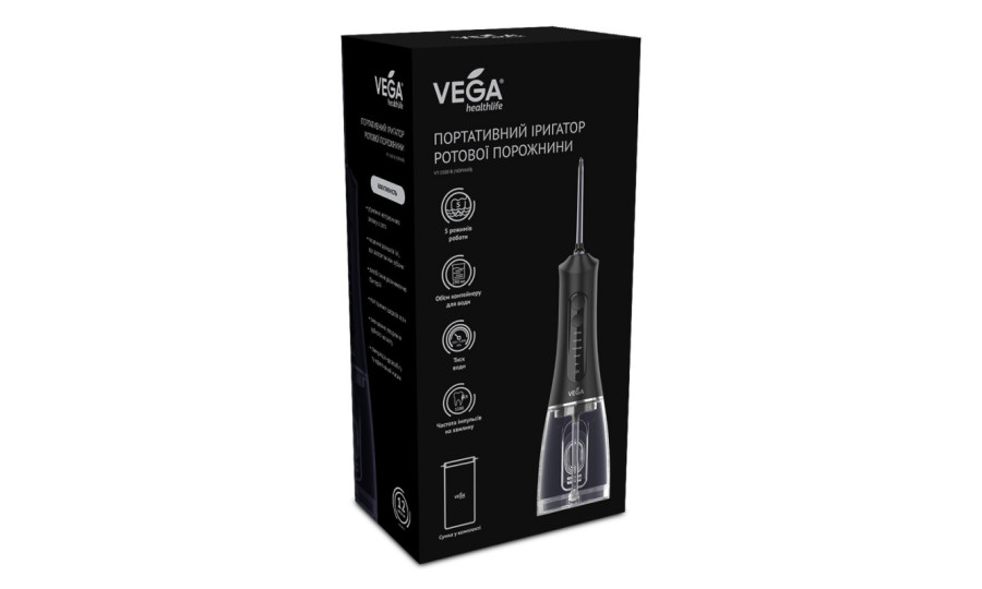 Портативний іригатор ротової порожнини VEGA VT-1500 B (чорний)