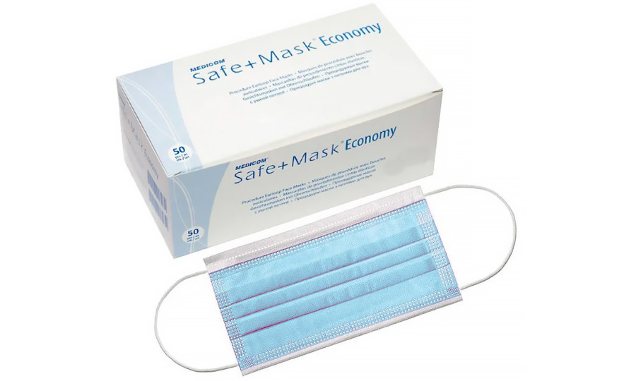 Маски блакитні SAFE+MASK Economy Medicom 50шт