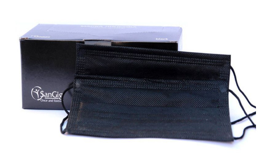 Маски медичні чорні Sangig, 50 шт