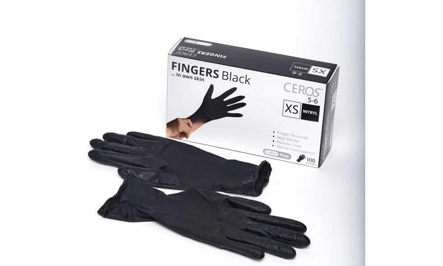 Нітрилові рукавички CEROS Fingers® Black