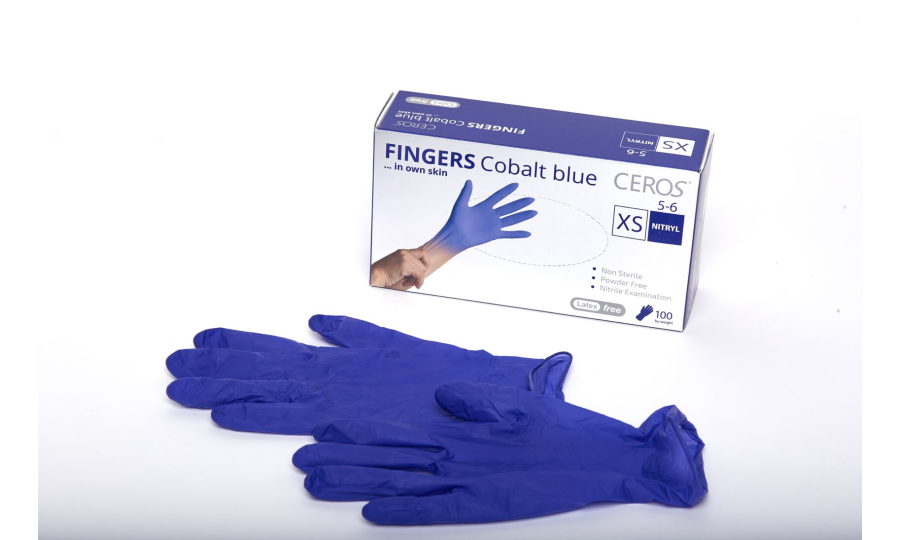 Нітрилові рукавички CEROS Fingers® Cobalt Blue 3.0г