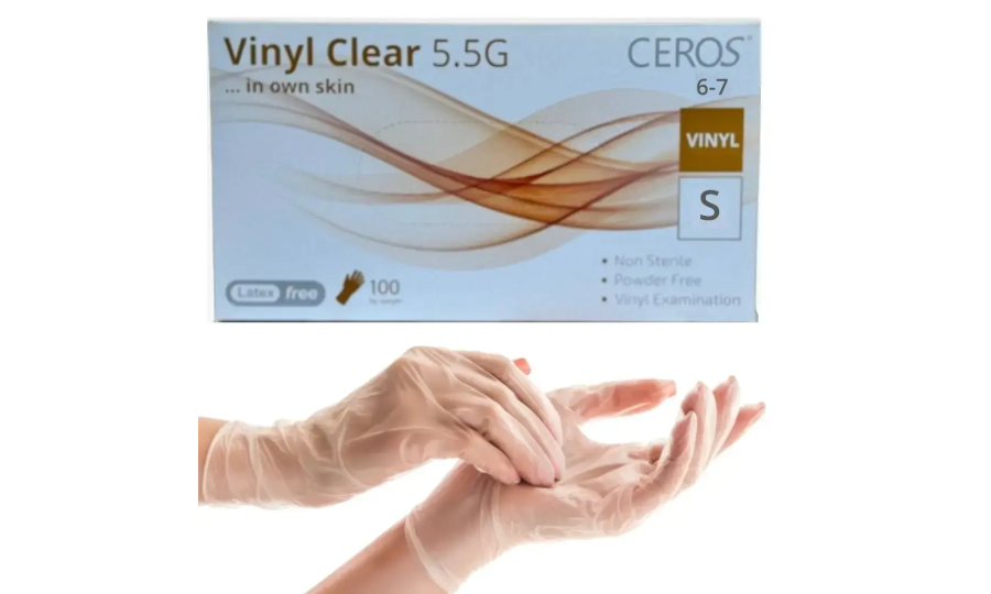 Вінілові рукавички CEROS Fingers® Vinyl Clear