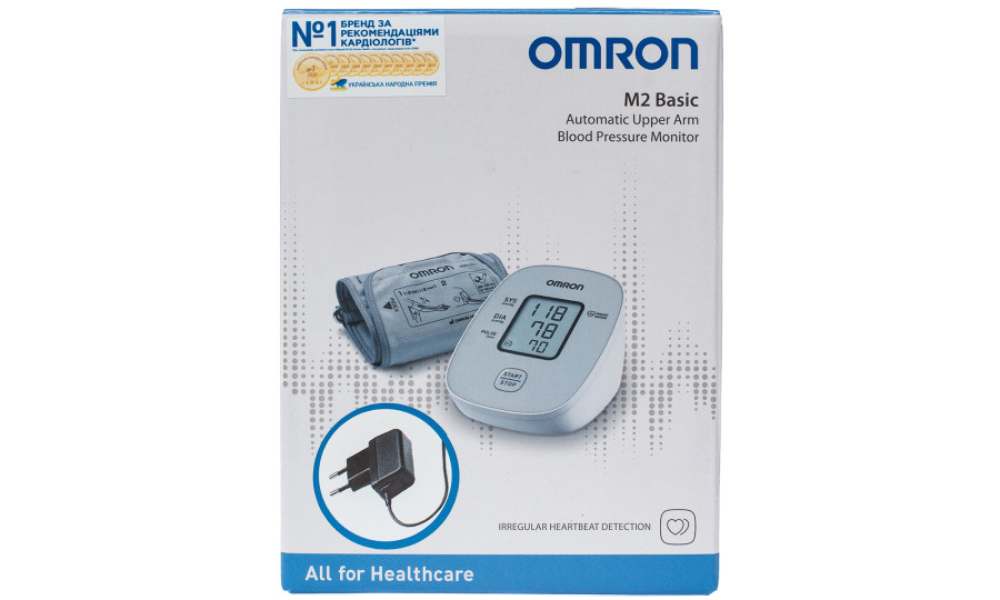 Тонометр автоматичний OMRON M2 Basic з адаптером з манжетою 22-32 см на плече