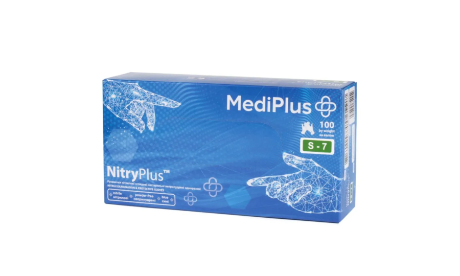 Рукавички нітрилові MediPlus NitryPlus 3,7 г Сині 100 шт