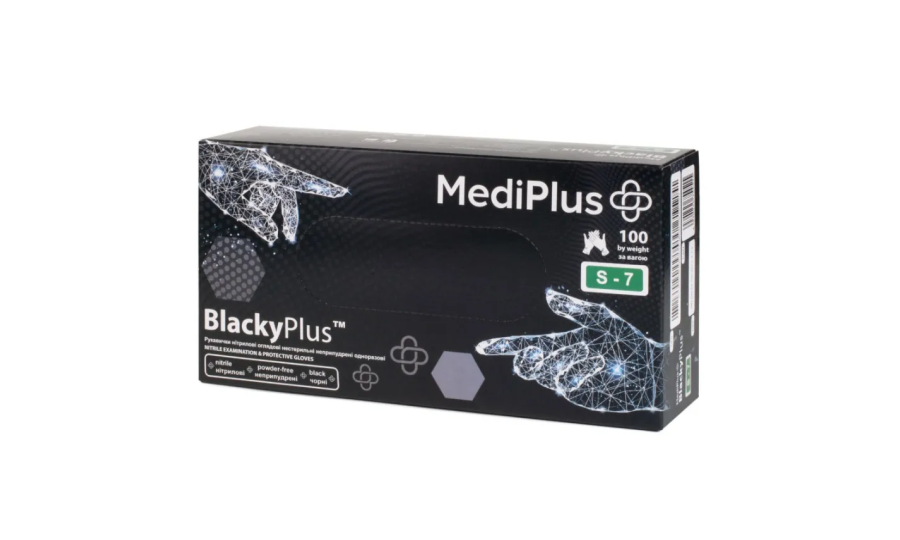 Рукавички нітрилові чорні MediPlus BlackyPlus