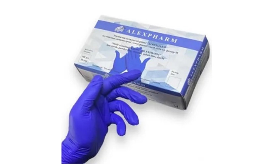 Рукавички нітрилові Alexpharm Cobalt blue 100 шт