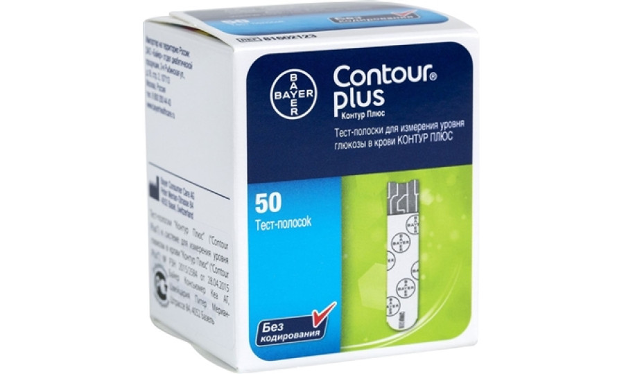Тест-смужки CONTOUR® PLUS, 50 шт.