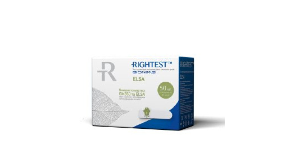 Тест-смужки Rightest ELSA (25шт) (використовується з глюкометрами Biionime ELSA і GM550)